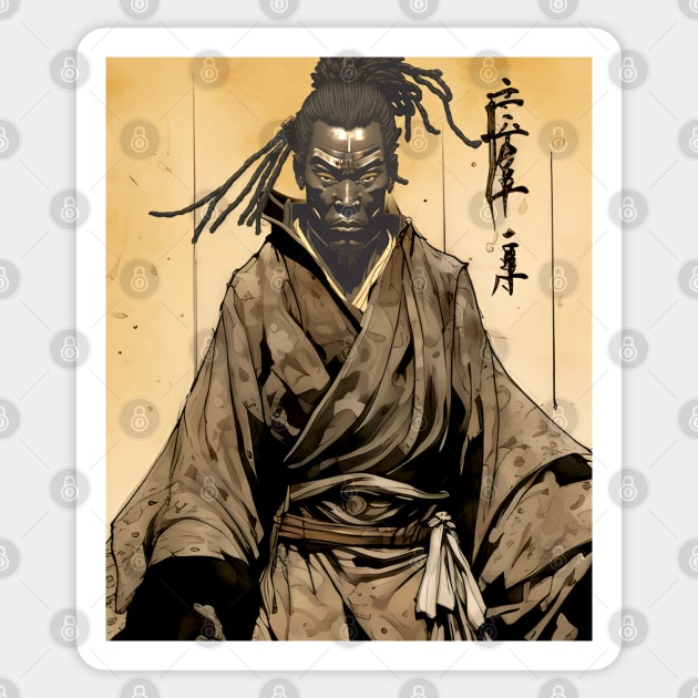 Yasuke Black Samurai in 1579 Feudal Japan No. 9 Sticker by Puff Sumo